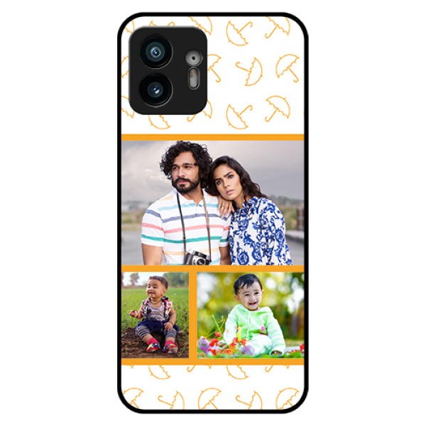 Nothing Phone 2 Custom Glass Phone Case - Yellow Pattern Design Nothing Phone 2 Custom Glass Phone Case - Yellow Pattern Design