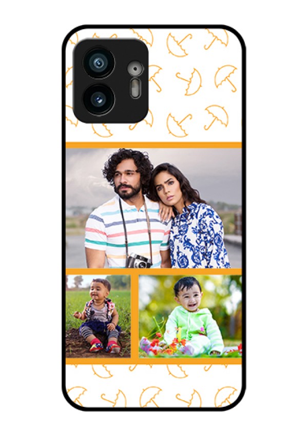 Nothing Phone 2 Custom Glass Phone Case - Yellow Pattern Design