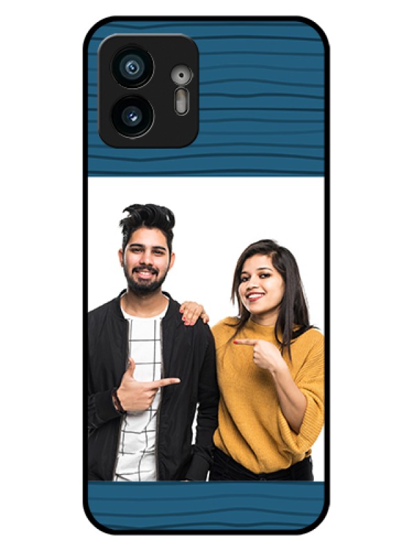 Custom Nothing Phone 2 Custom Glass Phone Case - Blue Pattern Cover Design