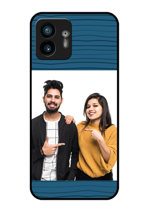 Nothing Phone 2 Custom Glass Phone Case - Blue Pattern Cover Design