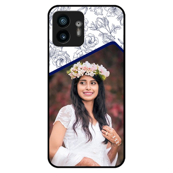 Nothing Phone 2 Custom Glass Phone Case - Classy Floral Design