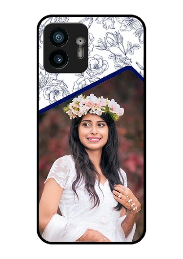 Nothing Phone 2 Custom Glass Phone Case - Classy Floral Design