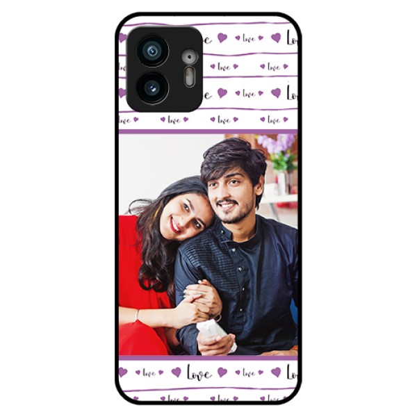 Nothing Phone 2 Custom Glass Phone Case - Couples Heart Design