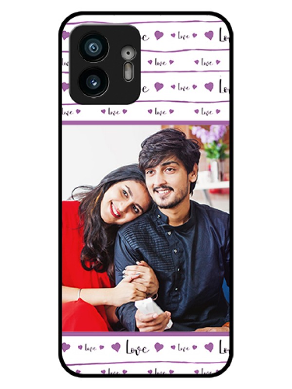 Custom Nothing Phone 2 Custom Glass Phone Case - Couples Heart Design