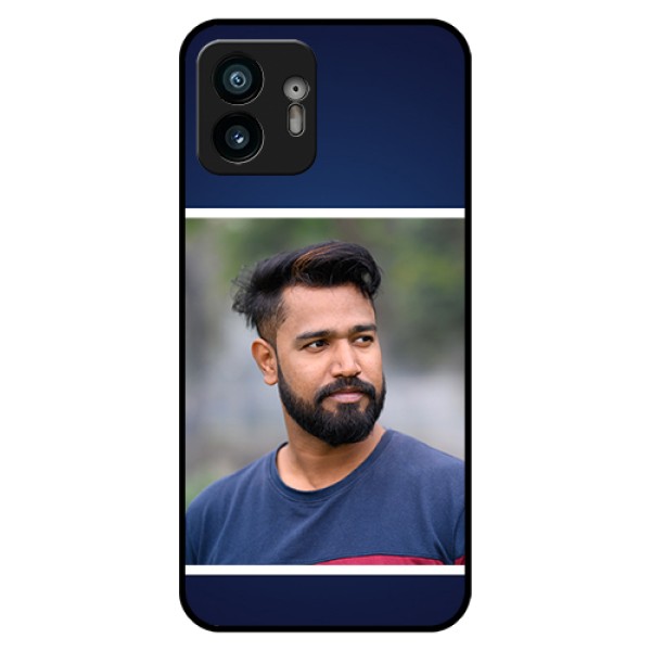 Nothing Phone 2 Custom Glass Phone Case - Simple Royal Blue Design Nothing Phone 2 Custom Glass Phone Case - Simple Royal Blue Design