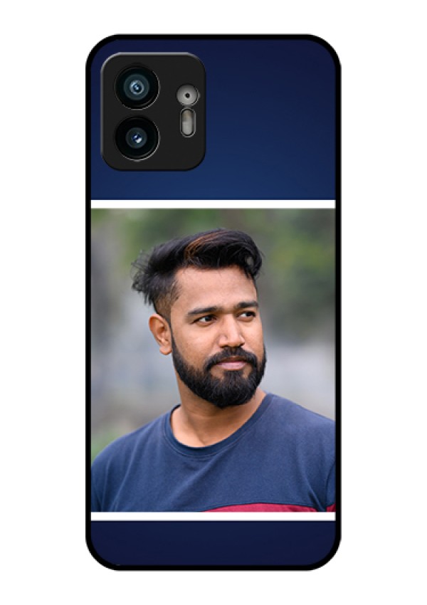 Nothing Phone 2 Custom Glass Phone Case - Simple Royal Blue Design