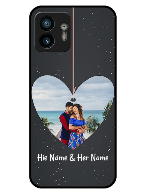 Custom Nothing Phone 2 Custom Glass Phone Case - Hanging Heart Design