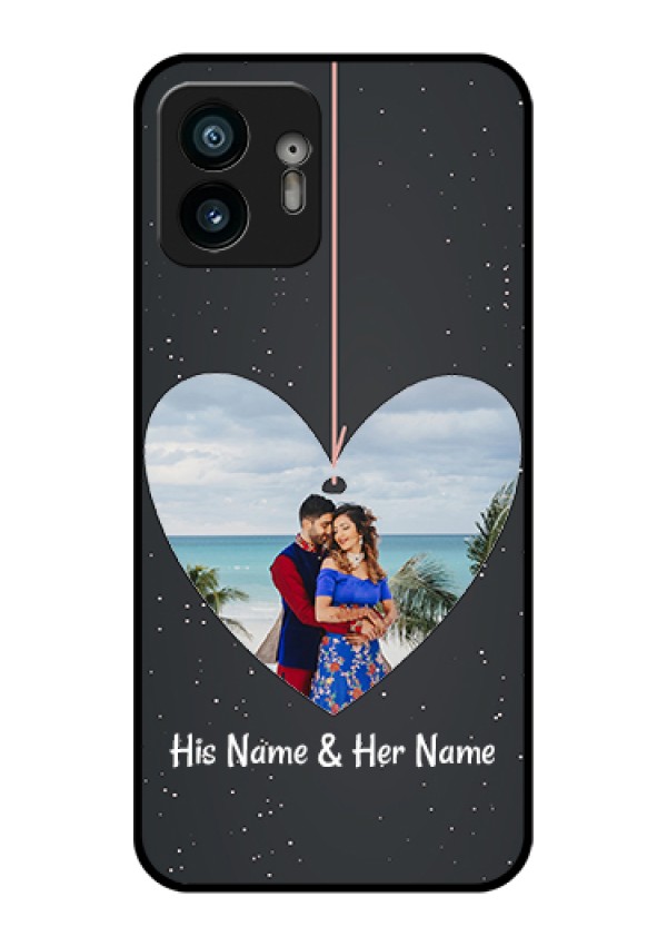Nothing Phone 2 Custom Glass Phone Case - Hanging Heart Design