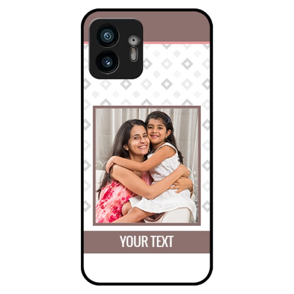Nothing Phone 2 Custom Glass Phone Case - Simple Diamond Design Nothing Phone 2 Custom Glass Phone Case - Simple Diamond Design