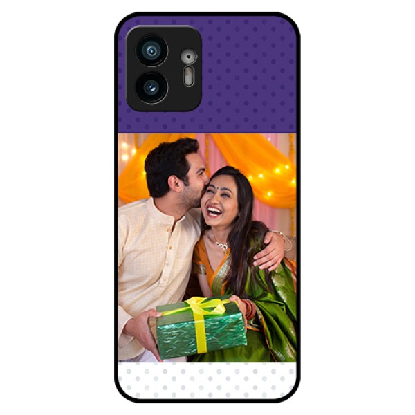 Nothing Phone 2 Custom Glass Phone Case - Violet Colored Pattern Design Nothing Phone 2 Custom Glass Phone Case - Violet Colored Pattern Design