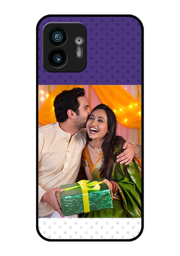 Nothing Phone 2 Custom Glass Phone Case - Violet Colored Pattern Design
