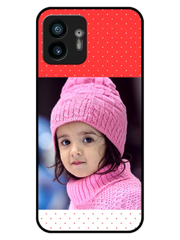 Custom Nothing Phone 2 Custom Glass Phone Case - Red Pattern Design