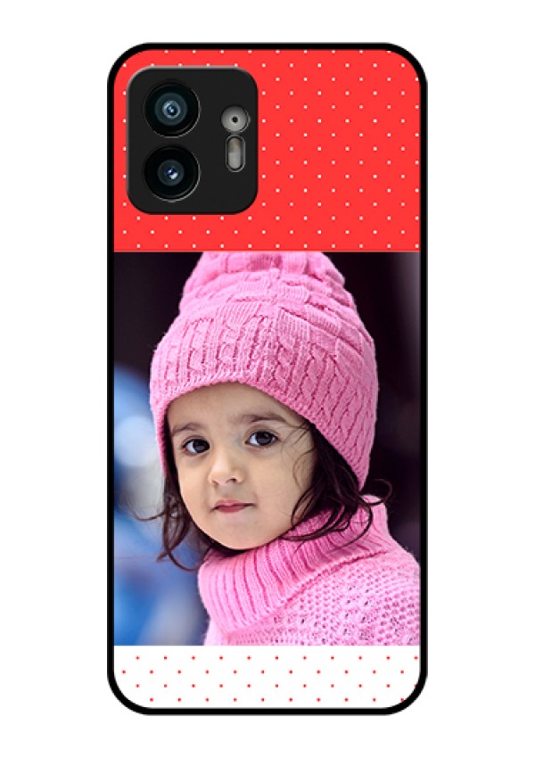 Nothing Phone 2 Custom Glass Phone Case - Red Pattern Design