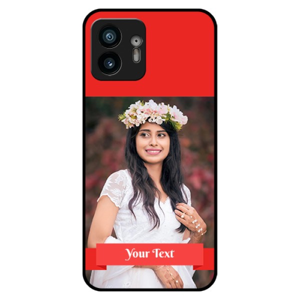Nothing Phone 2 Custom Glass Phone Case - Simple Red Color Design Nothing Phone 2 Custom Glass Phone Case - Simple Red Color Design
