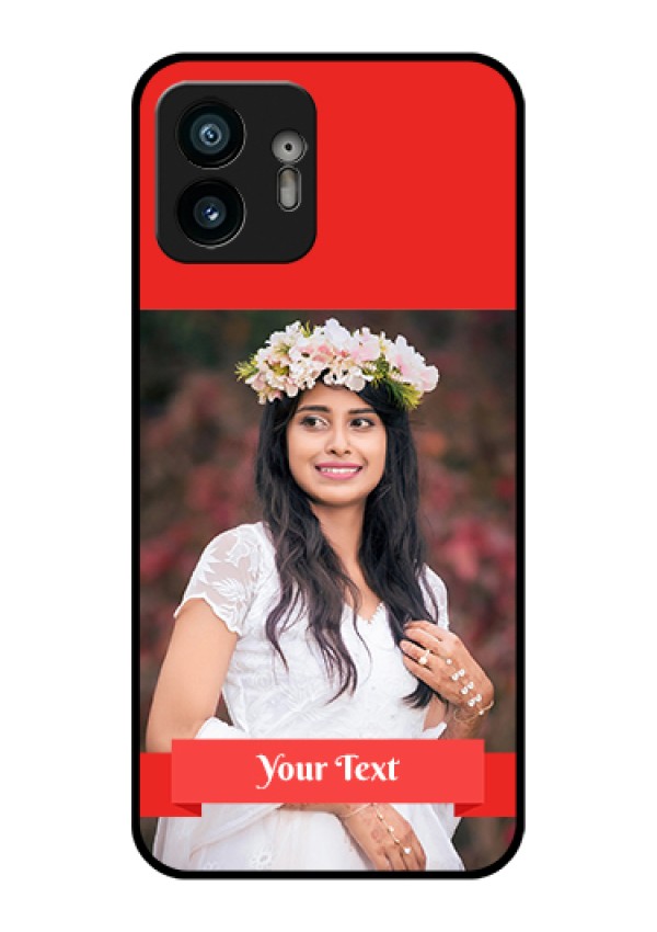 Nothing Phone 2 Custom Glass Phone Case - Simple Red Color Design
