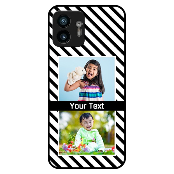 Nothing Phone 2 Custom Glass Phone Case - Black And White Stripes Design Nothing Phone 2 Custom Glass Phone Case - Black And White Stripes Design