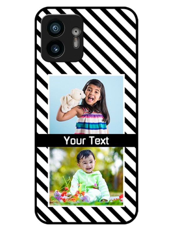 Custom Nothing Phone 2 Custom Glass Phone Case - Black And White Stripes Design