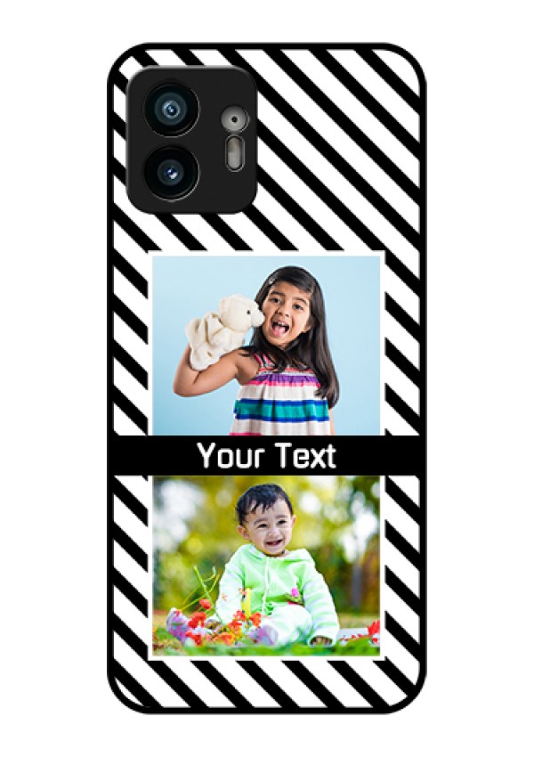Nothing Phone 2 Custom Glass Phone Case - Black And White Stripes Design