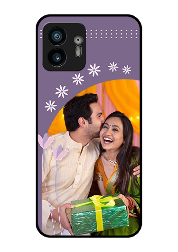 Nothing Phone 2 Custom Glass Phone Case - Lavender Flowers Design