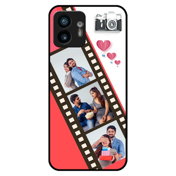 Nothing Phone 2 Custom Glass Phone Case - 3 Image Holder With Film Reel Nothing Phone 2 Custom Glass Phone Case - 3 Image Holder With Film Reel