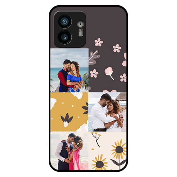 Nothing Phone 2 Custom Glass Phone Case - 3 Images With Floral Design Nothing Phone 2 Custom Glass Phone Case - 3 Images With Floral Design