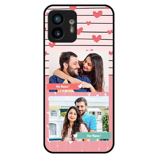 Nothing Phone 2 Custom Glass Phone Case - Photo With Heart Design Nothing Phone 2 Custom Glass Phone Case - Photo With Heart Design