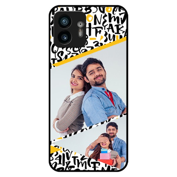 Nothing Phone 2 Custom Glass Phone Case - Letters Pattern Design