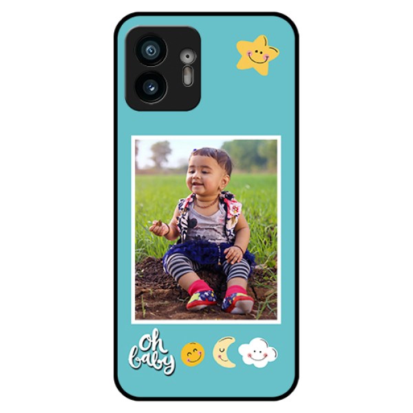 Nothing Phone 2 Custom Glass Phone Case - Smiley Kids Stars Design Nothing Phone 2 Custom Glass Phone Case - Smiley Kids Stars Design
