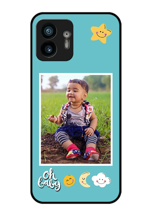 Nothing Phone 2 Custom Glass Phone Case - Smiley Kids Stars Design