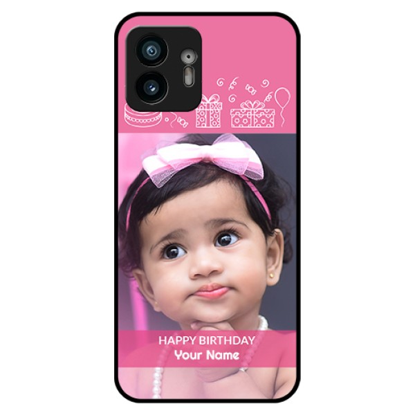 Nothing Phone 2 Custom Glass Phone Case - With Birthday Line Art Design
