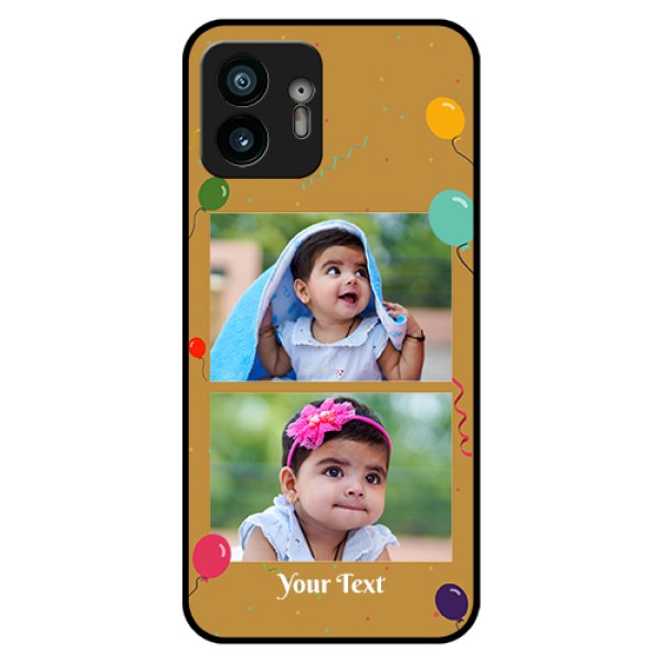 Nothing Phone 2 Custom Glass Phone Case - Image Holder With Birthday Celebrations Design Nothing Phone 2 Custom Glass Phone Case - Image Holder With Birthday Celebrations Design