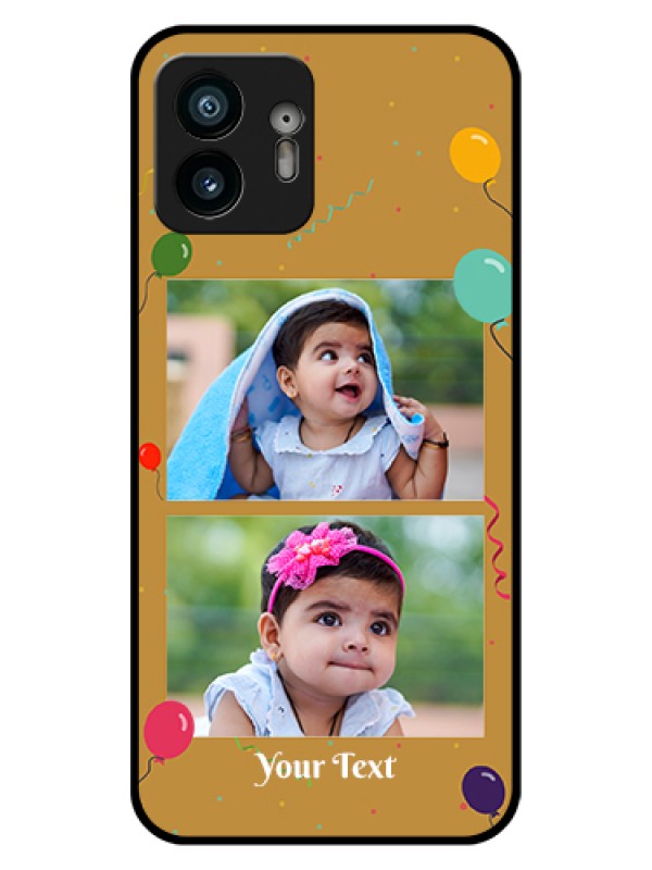 Custom Nothing Phone 2 Custom Glass Phone Case - Image Holder With Birthday Celebrations Design