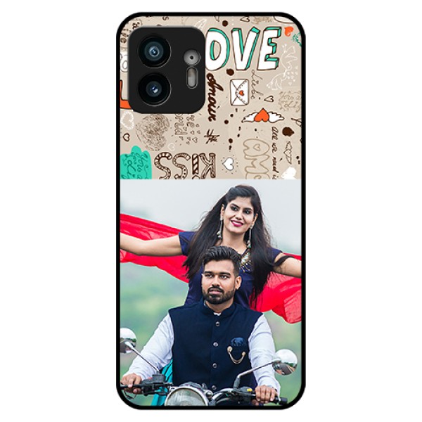 Nothing Phone 2 Custom Glass Phone Case - Love Doodle Pattern