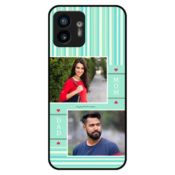 Nothing Phone 2 Custom Glass Phone Case - Mom & Dad Pic Design