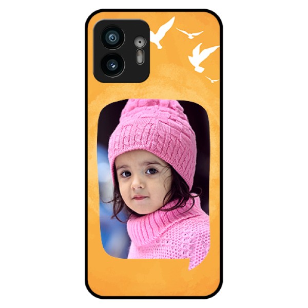 Nothing Phone 2 Custom Glass Phone Case - Water Color Design With Bird Icons Nothing Phone 2 Custom Glass Phone Case - Water Color Design With Bird Icons