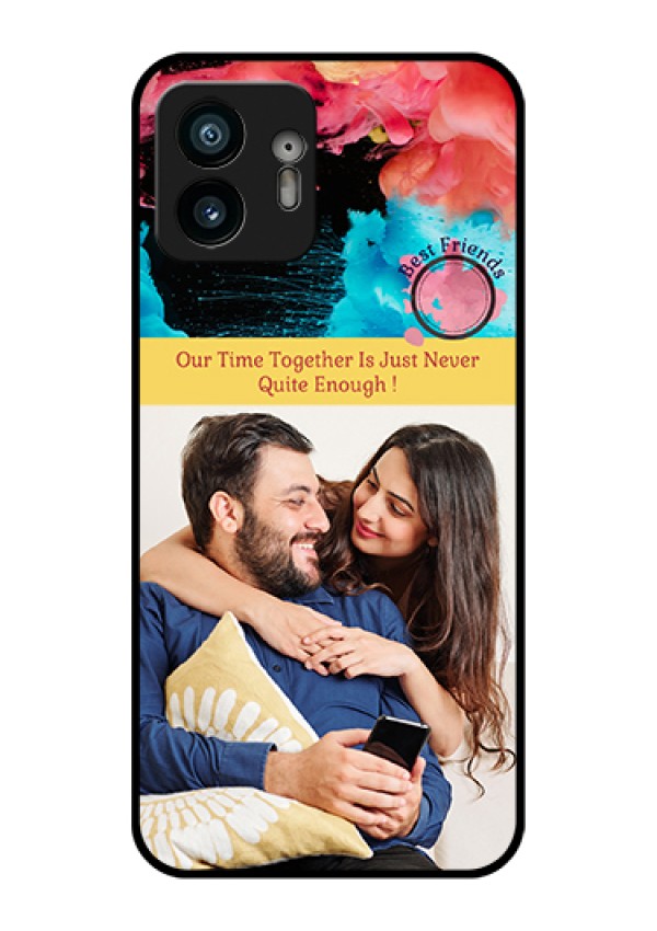 Nothing Phone 2 Custom Glass Phone Case - Quote With Acrylic Painting Design