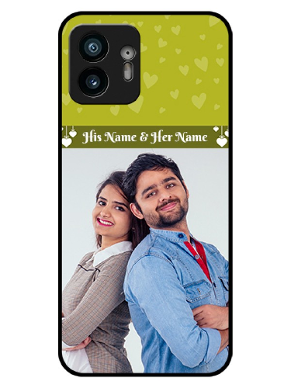 Custom Nothing Phone 2 Custom Glass Phone Case - You & Me Heart Design