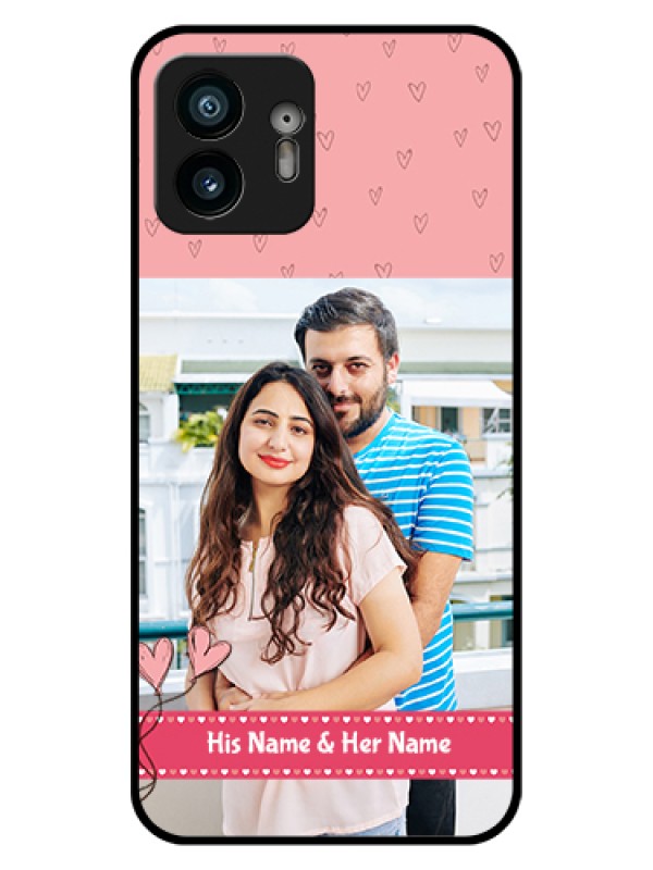 Custom Nothing Phone 2 Custom Glass Phone Case - Love Design Peach Color