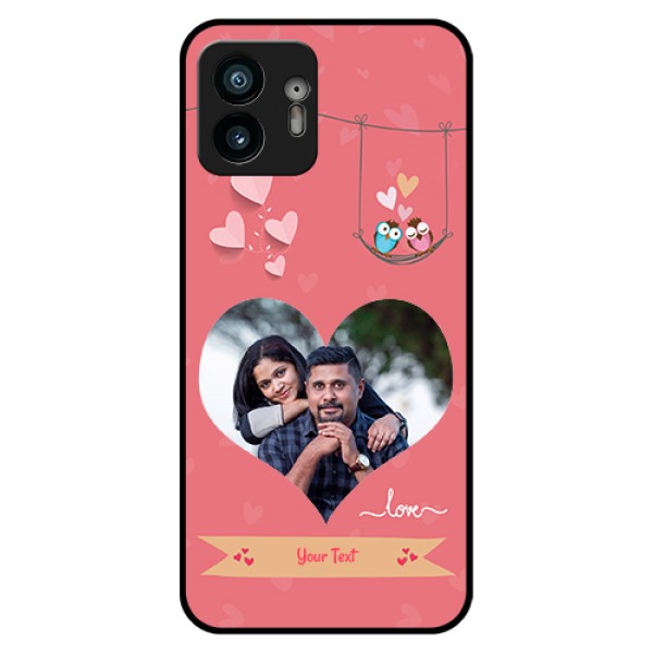 Nothing Phone 2 Custom Glass Phone Case - Peach Color Love Design Nothing Phone 2 Custom Glass Phone Case - Peach Color Love Design