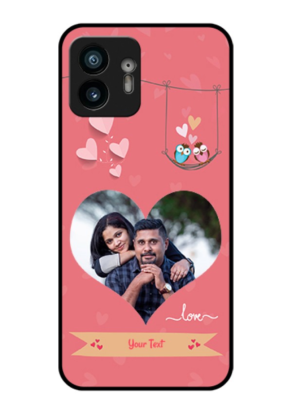 Nothing Phone 2 Custom Glass Phone Case - Peach Color Love Design