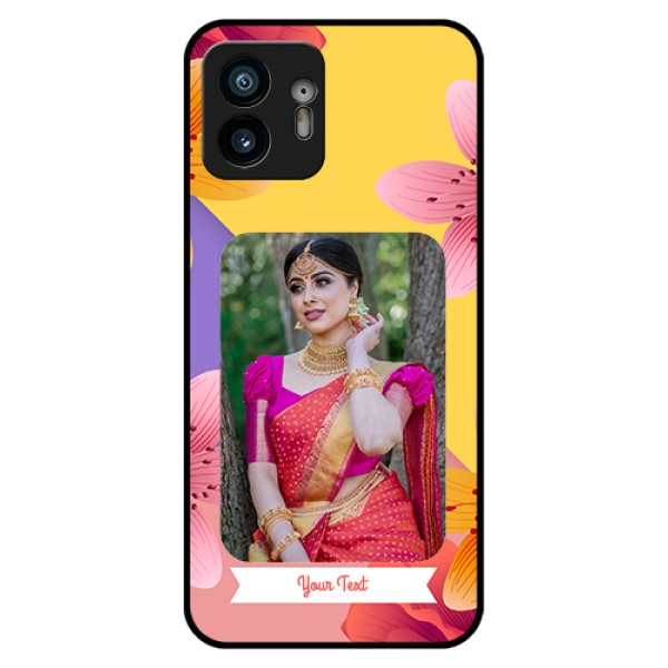 Nothing Phone 2 Custom Glass Phone Case - 3 Image With Vintage Floral Design Nothing Phone 2 Custom Glass Phone Case - 3 Image With Vintage Floral Design