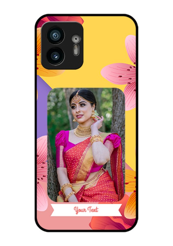 Nothing Phone 2 Custom Glass Phone Case - 3 Image With Vintage Floral Design