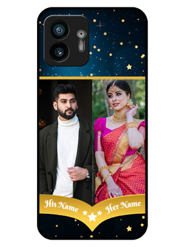 Custom Nothing Phone 2 Custom Glass Phone Case - Galaxy Stars Backdrop Design