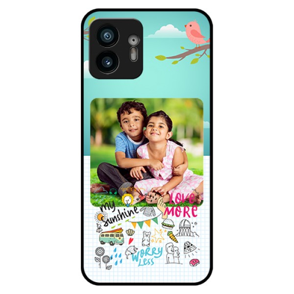 Nothing Phone 2 Custom Glass Phone Case - Doodle Love Design