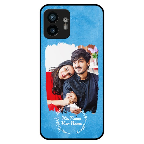 Nothing Phone 2 Custom Glass Phone Case - Blue Color Vintage Design Nothing Phone 2 Custom Glass Phone Case - Blue Color Vintage Design