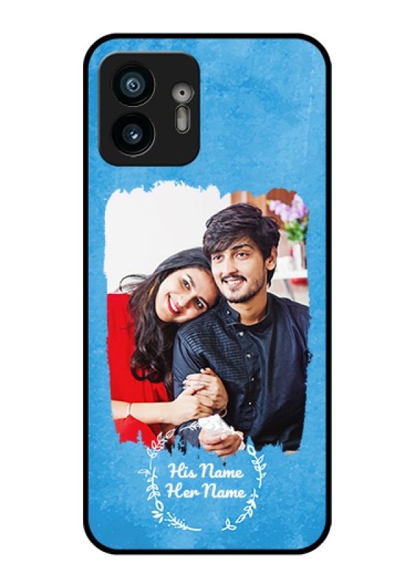 Nothing Phone 2 Custom Glass Phone Case - Blue Color Vintage Design