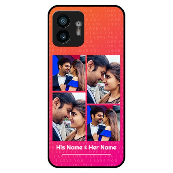 Nothing Phone 2 Custom Glass Phone Case - I Love You Pink Design Nothing Phone 2 Custom Glass Phone Case - I Love You Pink Design