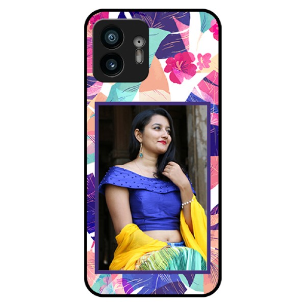 Nothing Phone 2 Custom Glass Phone Case - Abstract Floral Design Nothing Phone 2 Custom Glass Phone Case - Abstract Floral Design