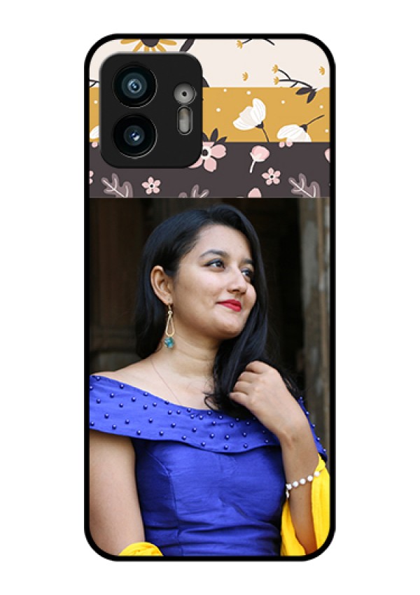 Nothing Phone 2 Custom Glass Phone Case - Stylish Floral Design