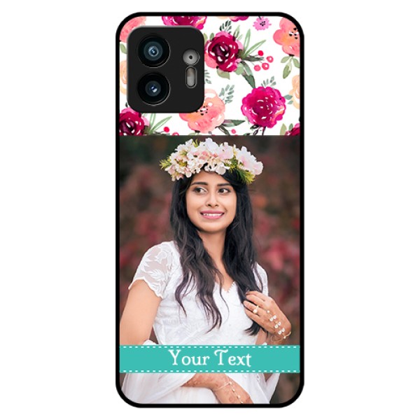 Nothing Phone 2 Custom Glass Phone Case - Water Colors Floral Design Nothing Phone 2 Custom Glass Phone Case - Water Colors Floral Design